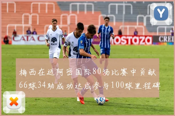 梅西在迈阿密国际80场比赛中贡献66球34助成功达成参与100球里程碑